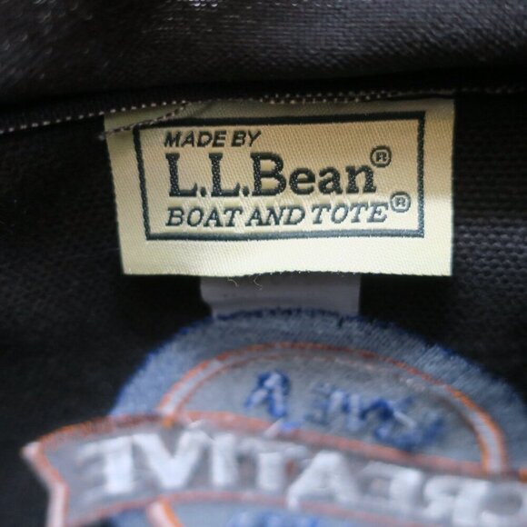Vintage LL Bean Boat & Tote Canvas Hobby Lobby Craft Sewing Black Zip Top Pocket - Picture 8 of 8